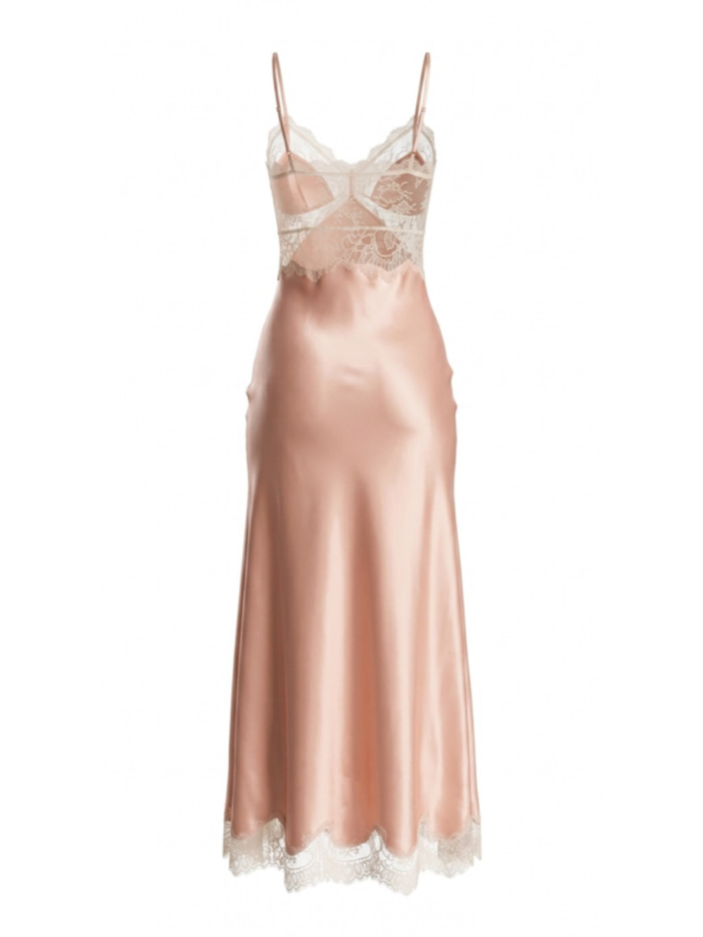 LoveShackFancy Orianna Silk Maxi Dress Peche Pink Lace 8 NWT - Picture 3 of 10